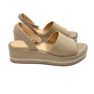 NEW FRYE‎ Joy Ankle Strap Platform Sandal Clay Espadrille Wedge Shoes Size 9